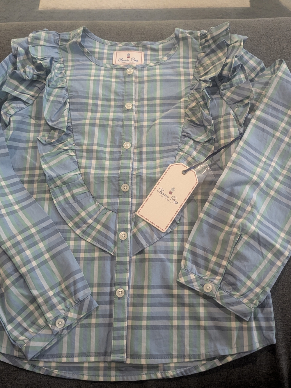 Classic Prep Gemma Top Sunday Plaid NWT